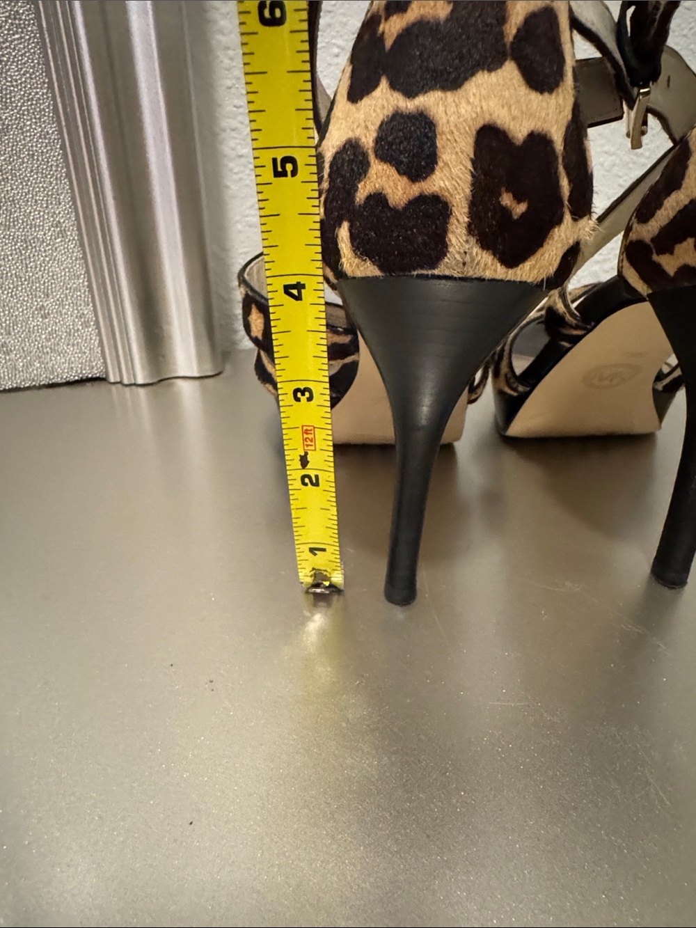 MICHAEL Michael Kors Leopard-Print Strappy Sandals with Black and Gold Accents - Picture 5 of 6